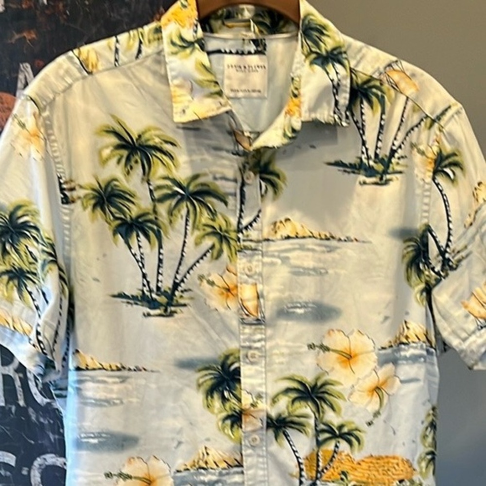 🎭🥑Denim & Flower Cactus Man Ricky Singh Palm Tree Shirt Men’s S Y2K Resortcore